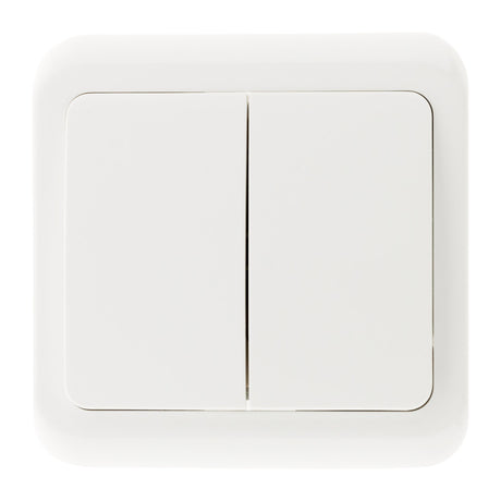 Interrupteur double encastré Antaria - Blanc - Zenitech
