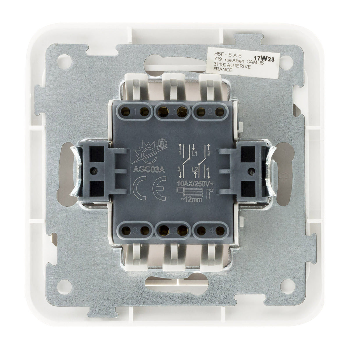 Interrupteur double encastré Antaria - Blanc - Zenitech