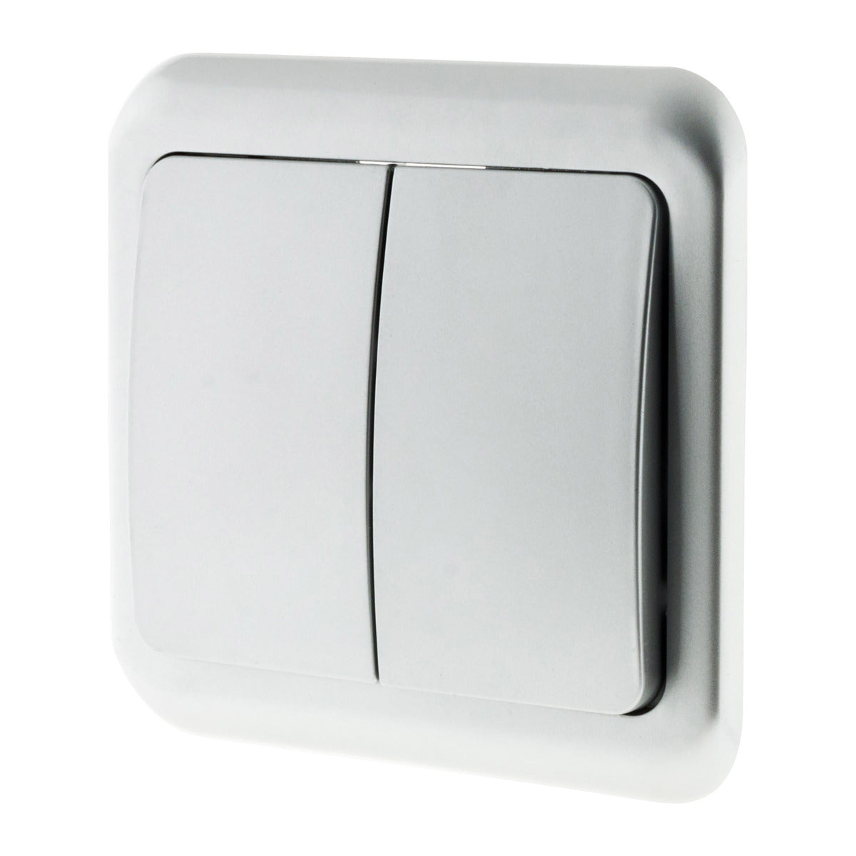 Interrupteur double encastré Antaria - Blanc - Zenitech
