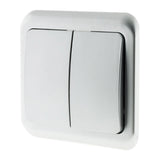 Interrupteur double encastré Antaria - Blanc - Zenitech