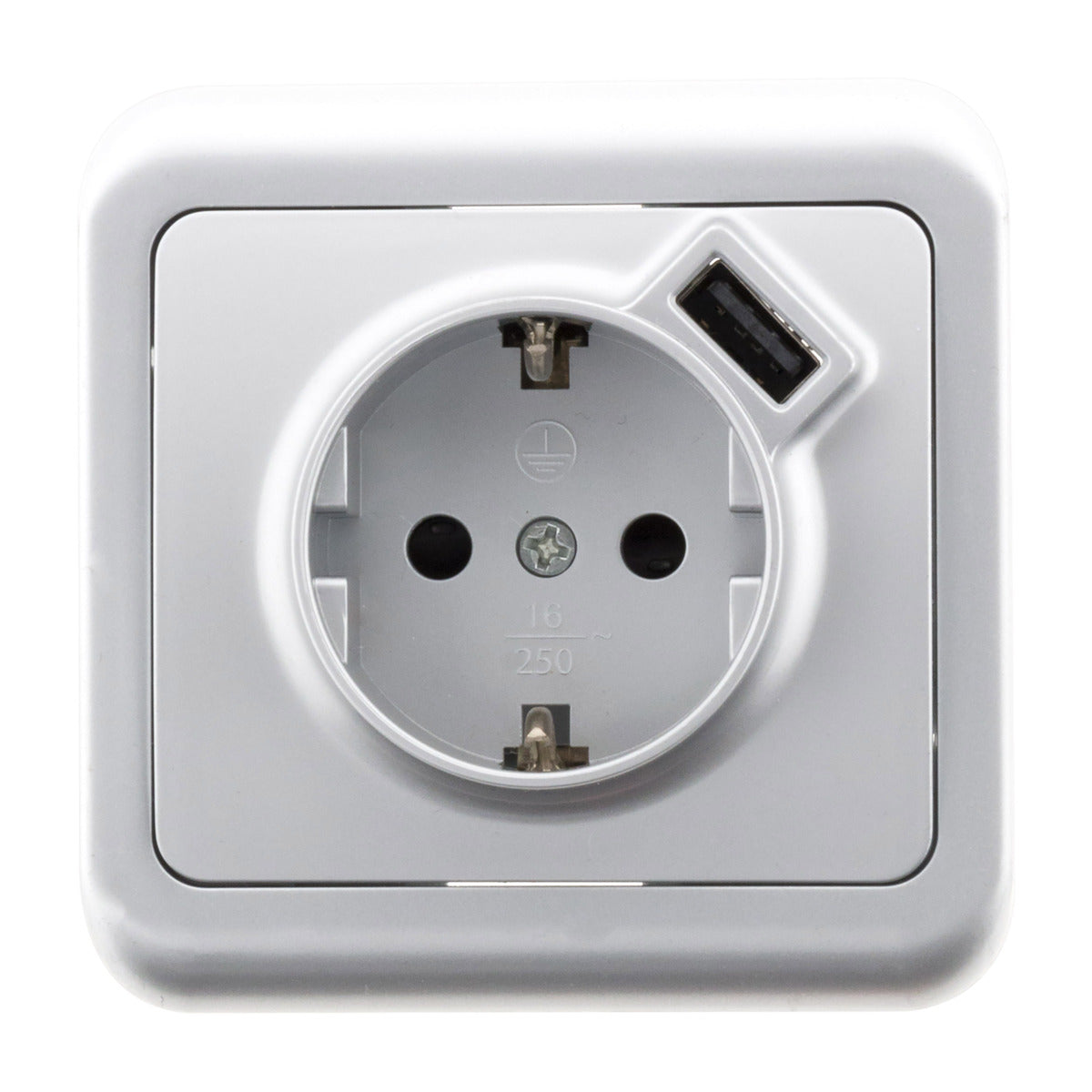 Prise encastrée Schuko 16A + USB A - Antaria - Zenitech