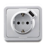 Prise encastrée Schuko 16A + USB A - Antaria - Zenitech