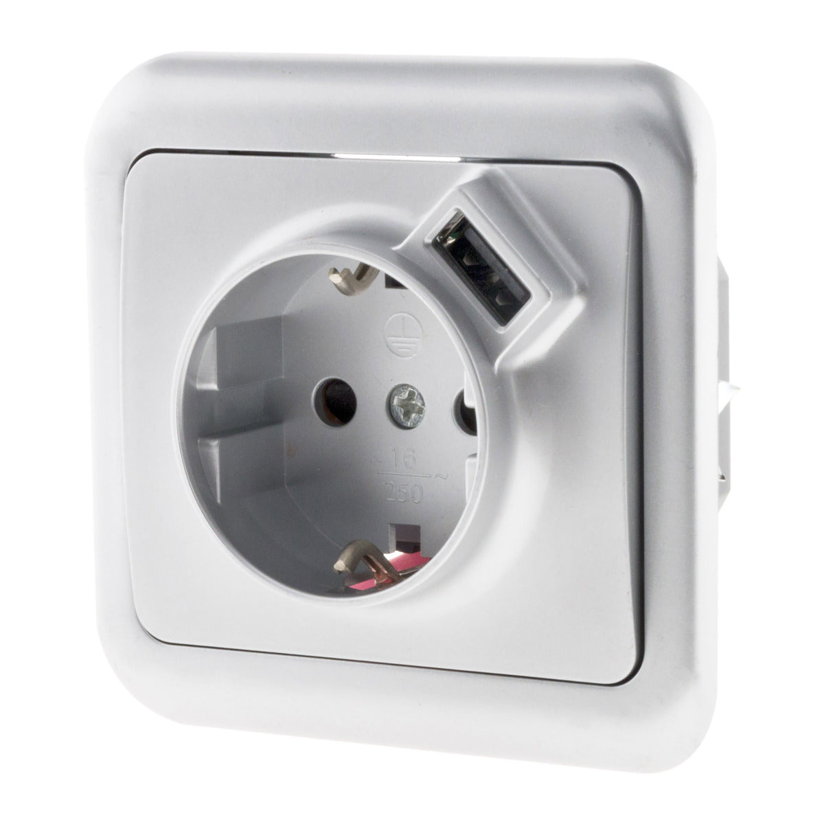 Prise encastrée Schuko 16A + USB A - Antaria - Zenitech