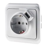 Prise encastrée Schuko 16A + USB A - Antaria - Zenitech