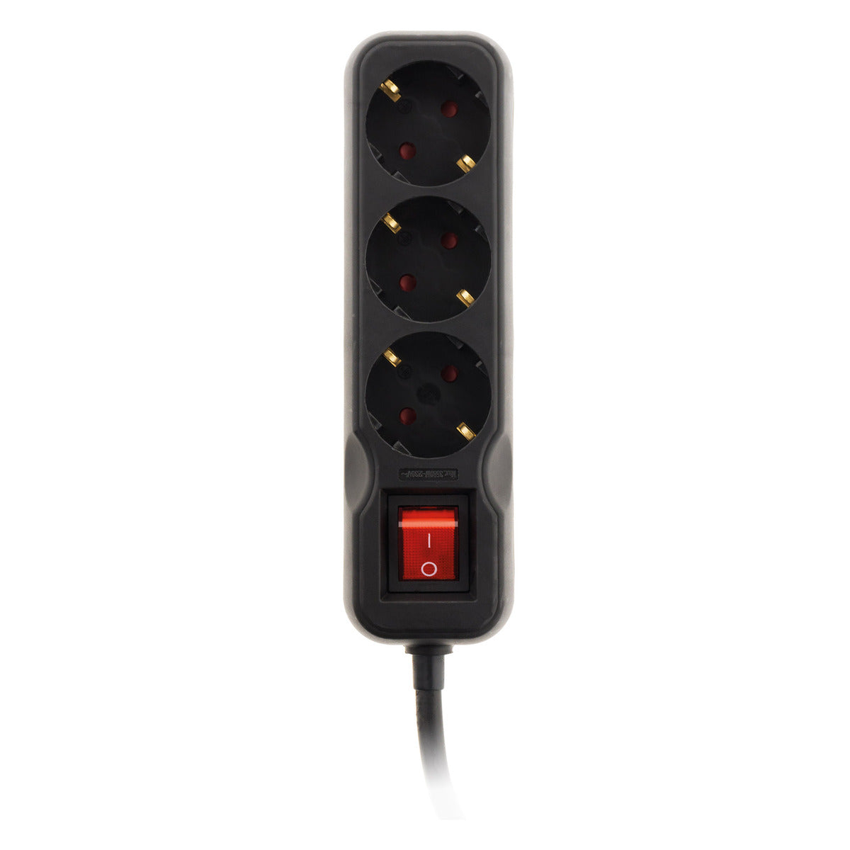 Multiprise Schuko + interrupteur 16A - noir - Zenitech