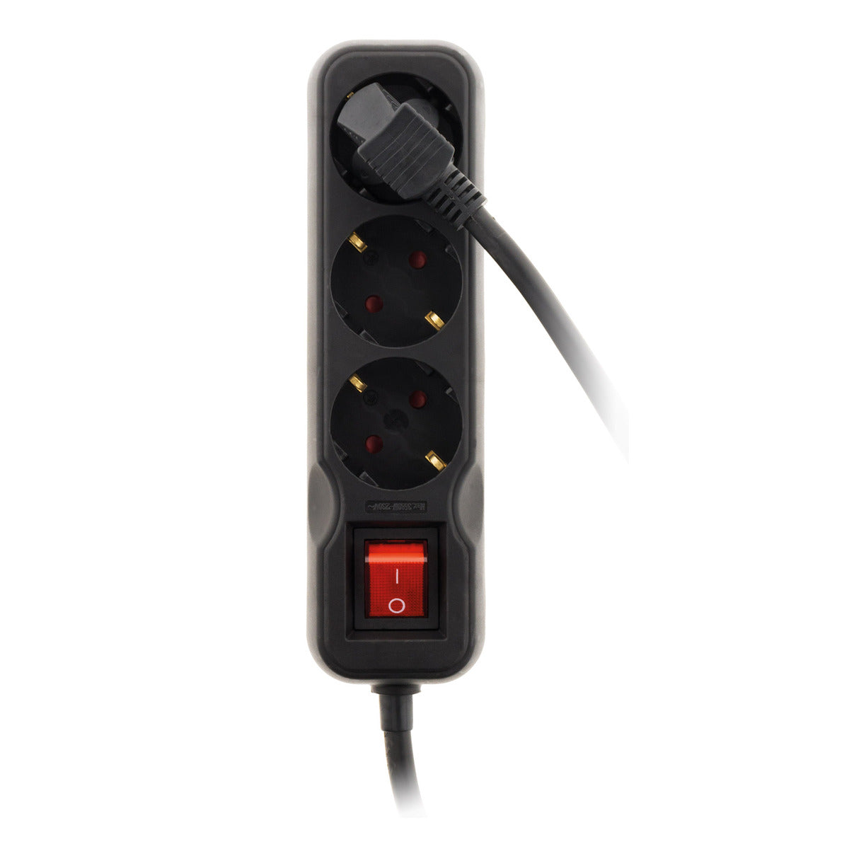 Multiprise Schuko + interrupteur 16A - noir - Zenitech