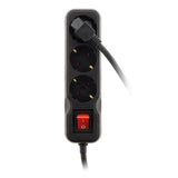 Multiprise Schuko + interrupteur 16A - noir - Zenitech