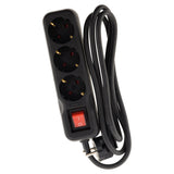 Multiprise Schuko + interrupteur 16A - noir - Zenitech