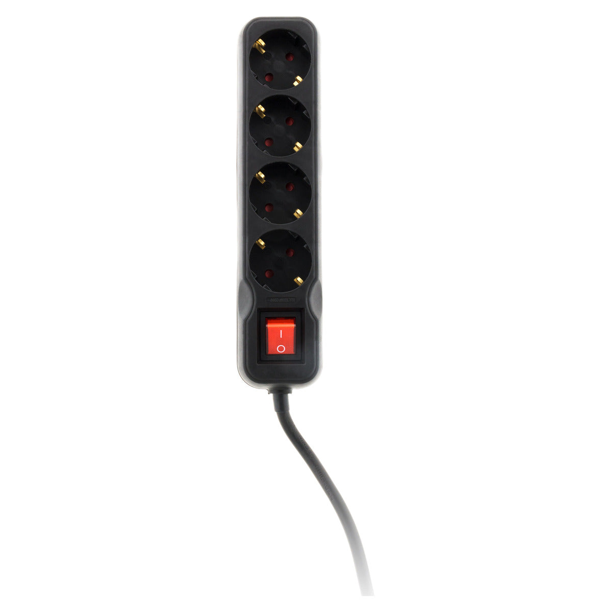 Multiprise Schuko + interrupteur 16A - noir - Zenitech