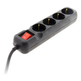 Multiprise Schuko + interrupteur 16A - noir - Zenitech