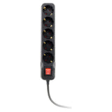 Multiprise Schuko + interrupteur 16A - noir - Zenitech