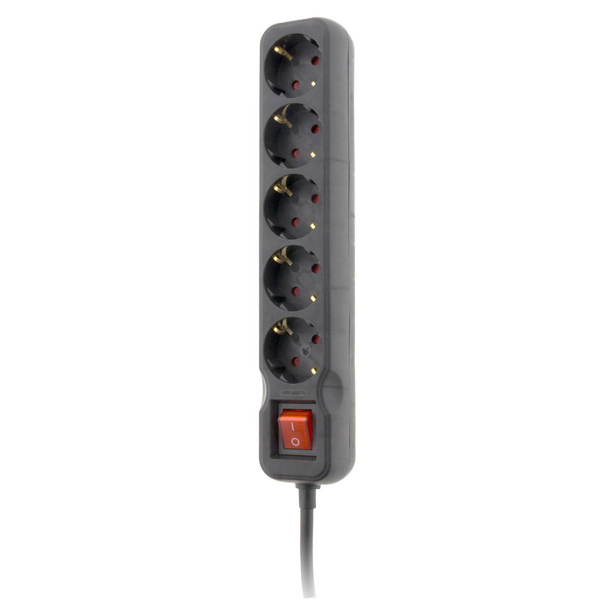 Multiprise Schuko + interrupteur 16A - noir - Zenitech