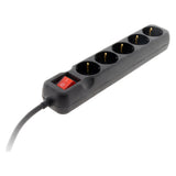 Multiprise Schuko + interrupteur 16A - noir - Zenitech