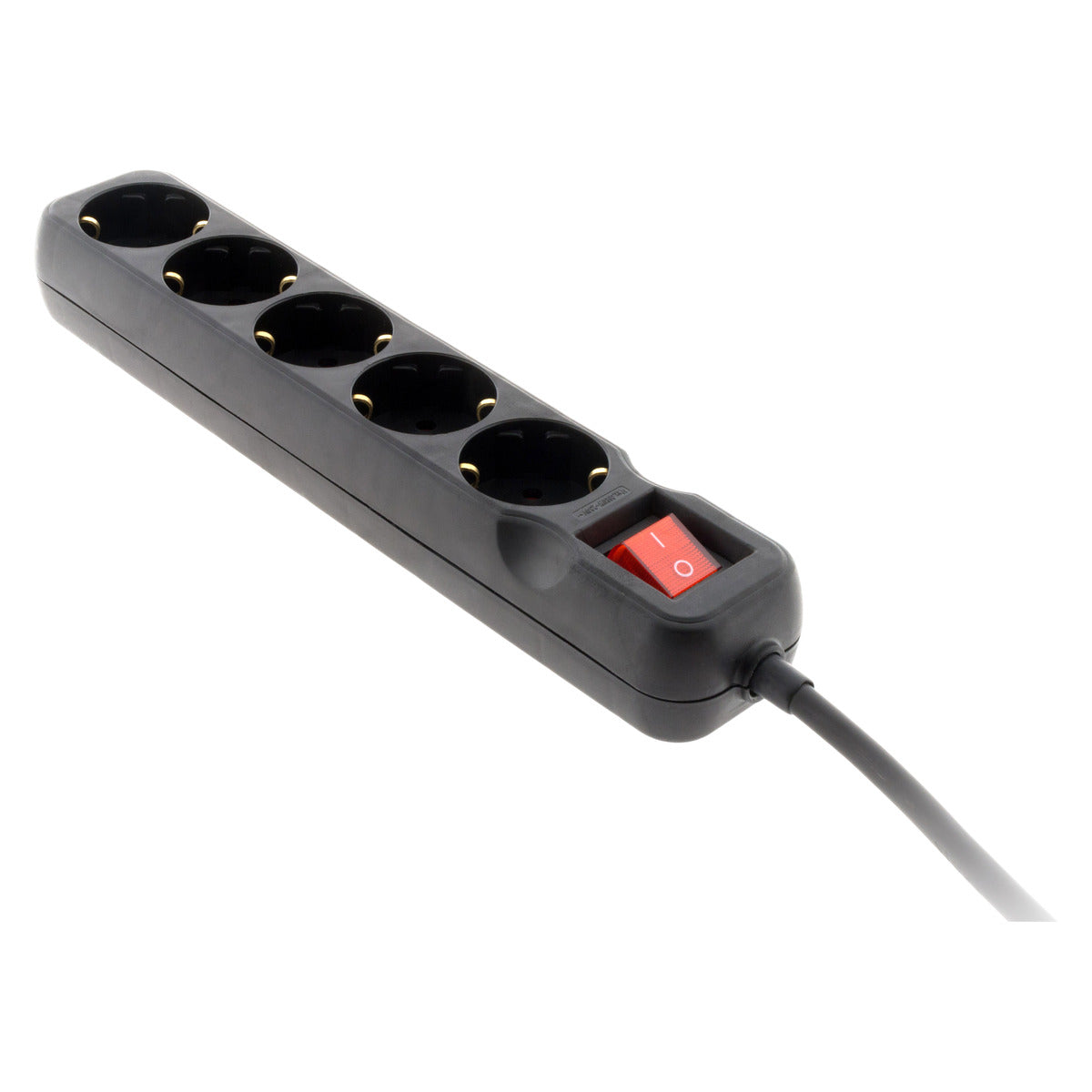 Multiprise Schuko + interrupteur 16A - noir - Zenitech