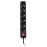 Multiprise Schuko + interrupteur 16A - noir - Zenitech