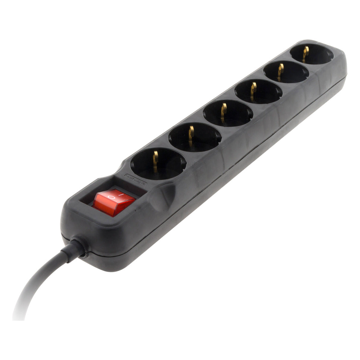Multiprise Schuko + interrupteur 16A - noir - Zenitech