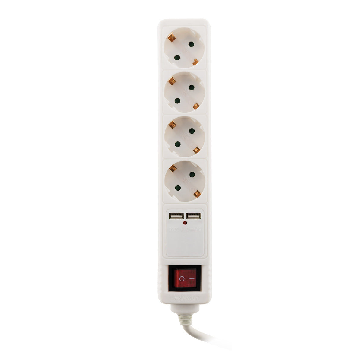Multiprise Schuko 16A + 2 USB - blanc - Zenitech