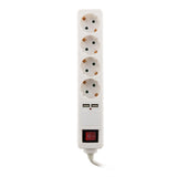 Multiprise Schuko 16A + 2 USB - blanc - Zenitech