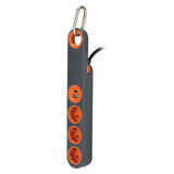 Multiprise 3 prises Schuko + crochets + lumière + 2 USB A+C - Gris/Orange - Klipo - Zenitech