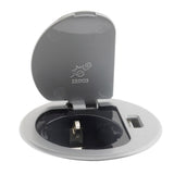 Prise encastrable Schuko + USB Ø60mm - Gris - Otio