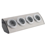 Multiprise de cuisine en angle 4 prises Schuko 16A sans câble - Gris - Otio