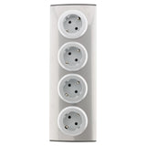 Multiprise de cuisine en angle 4 prises Schuko 16A sans câble - Gris - Otio