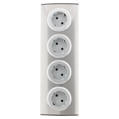 Multiprise de cuisine en angle 4 prises Schuko 16A sans câble - Gris - Otio