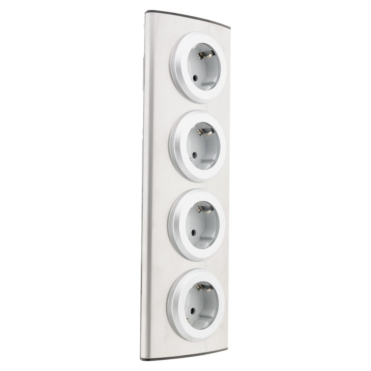 Multiprise de cuisine en angle 4 prises Schuko 16A sans câble - Gris - Otio