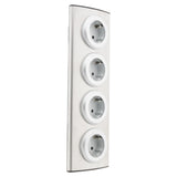 Multiprise de cuisine en angle 4 prises Schuko 16A sans câble - Gris - Otio