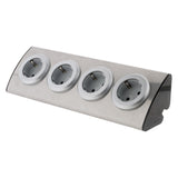 Multiprise de cuisine en angle 4 prises Schuko 16A sans câble - Gris - Otio