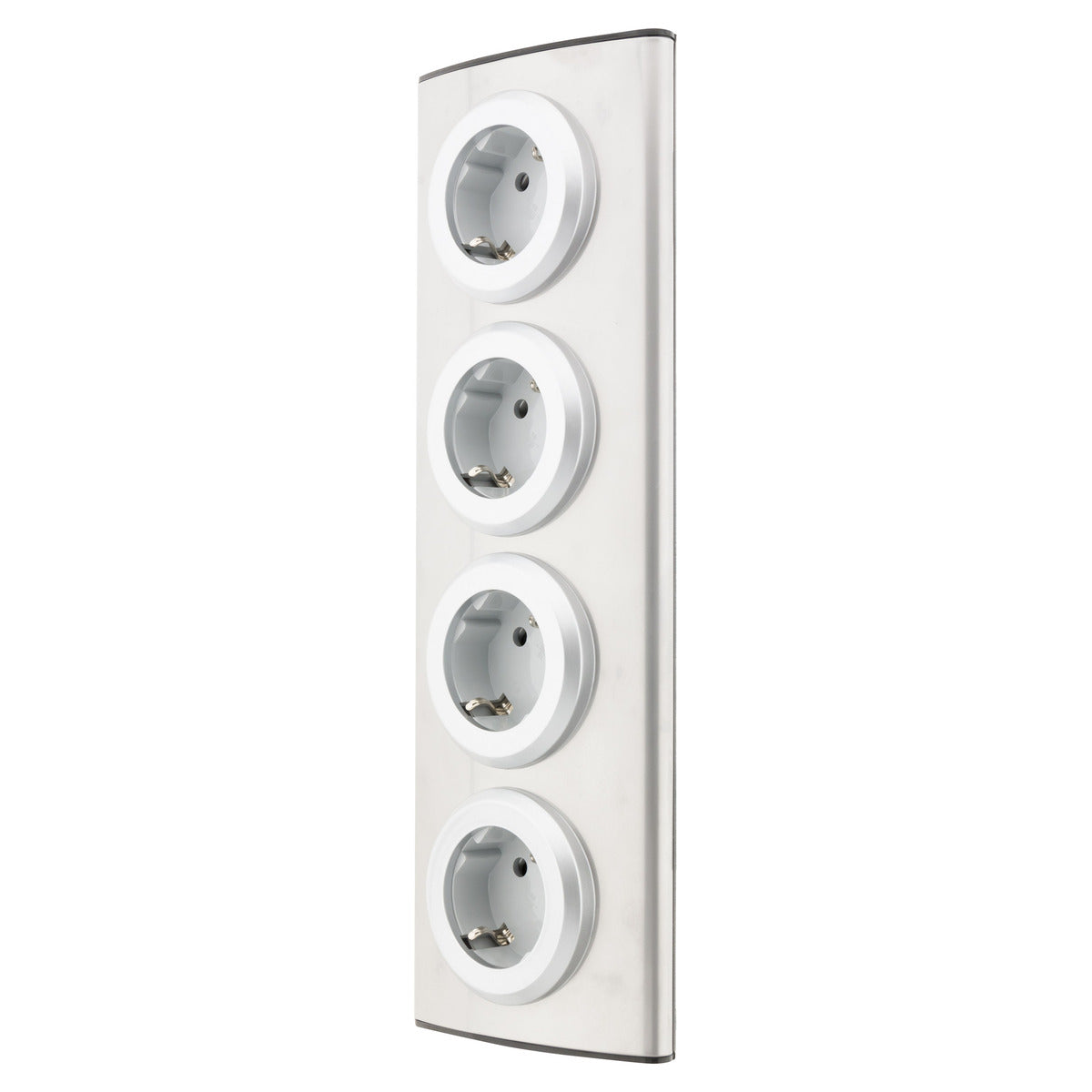 Multiprise de cuisine en angle 4 prises Schuko 16A sans câble - Gris - Otio