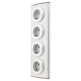Multiprise de cuisine en angle 4 prises Schuko 16A sans câble - Gris - Otio