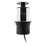 Multiprise encastrable Schuko 3 prises + 2 USB Ø100m - Blanc/Noir - Otio