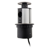 Multiprise encastrable Schuko 3 prises + 2 USB Ø100m - Blanc/Noir - Otio