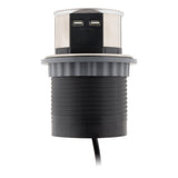 Multiprise encastrable Schuko 3 prises + 2 USB-A - Blanc/Noir - Otio