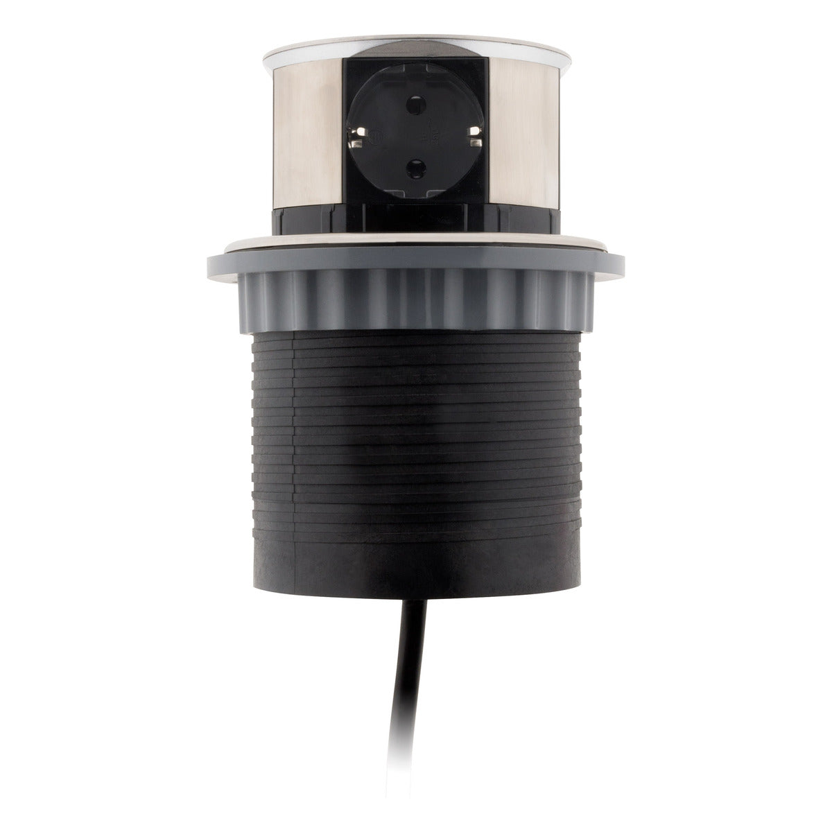 Multiprise encastrable Schuko 3 prises + 2 USB-A - Blanc/Noir - Otio
