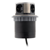 Multiprise encastrable Schuko 3 prises + 2 USB-A - Blanc/Noir - Otio