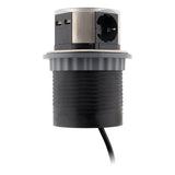 Multiprise encastrable Schuko 3 prises + 2 USB-A - Blanc/Noir - Otio