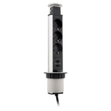 Multiprise encastrable Schuko 3x16A + 2 ports USB A - Blanc/Noir - Otio