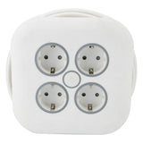 Enrouleur domestique 4 prises Schuko 7m - Blanc - Zenitech