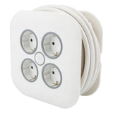 Enrouleur domestique 4 prises Schuko 7m - Blanc - Zenitech