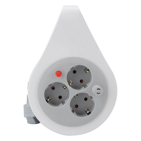 Enrouleur domestique Schuko 3 prises 7m - Gris - Zenitech