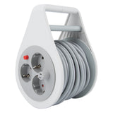 Enrouleur domestique Schuko 3 prises 7m - Gris - Zenitech