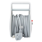 Enrouleur domestique Schuko 3 prises 7m - Gris - Zenitech