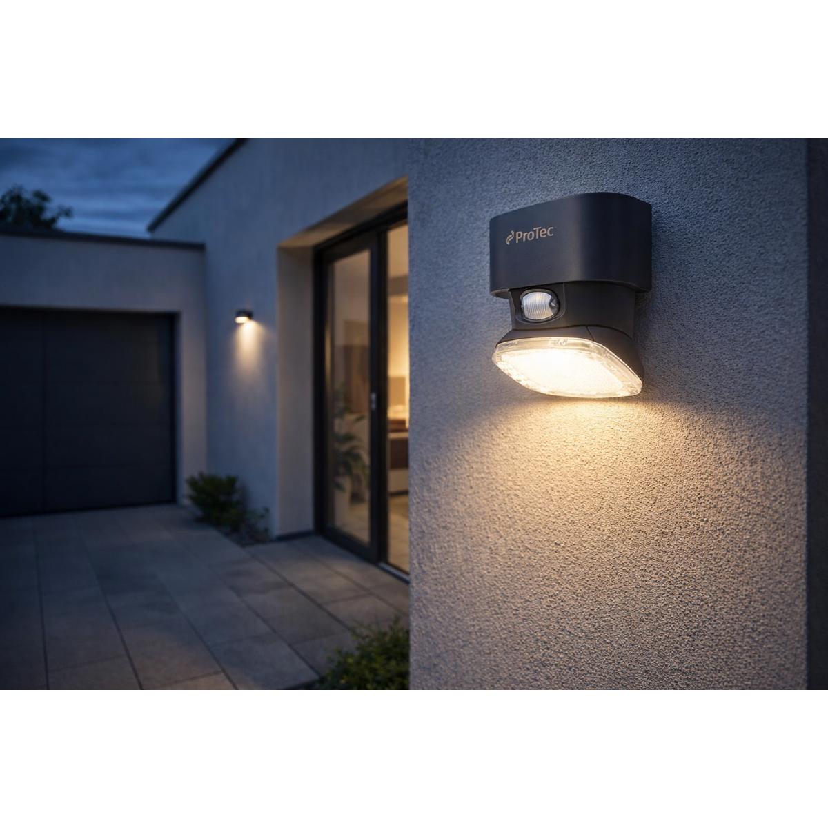 Applique murale solaire LED + détecteur mouvement IP54 - Protec