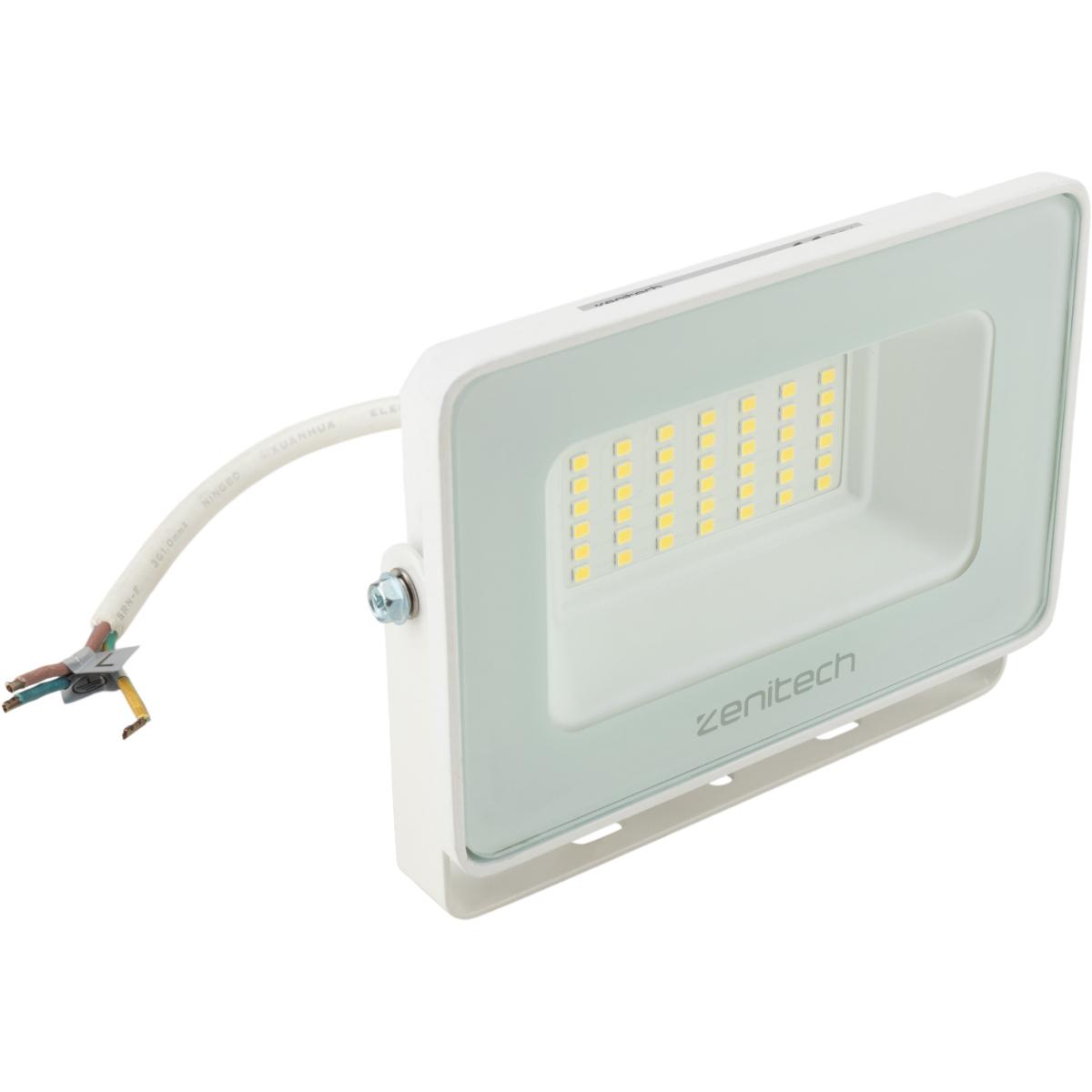 Projecteur LED de chantier étanche - 30W 3000lm IP65 6500K - Blanc - Zenitech