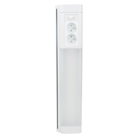 Réglette LED cuisine 10W 850lm 4000K IP20 + 2 prises - Zenitech