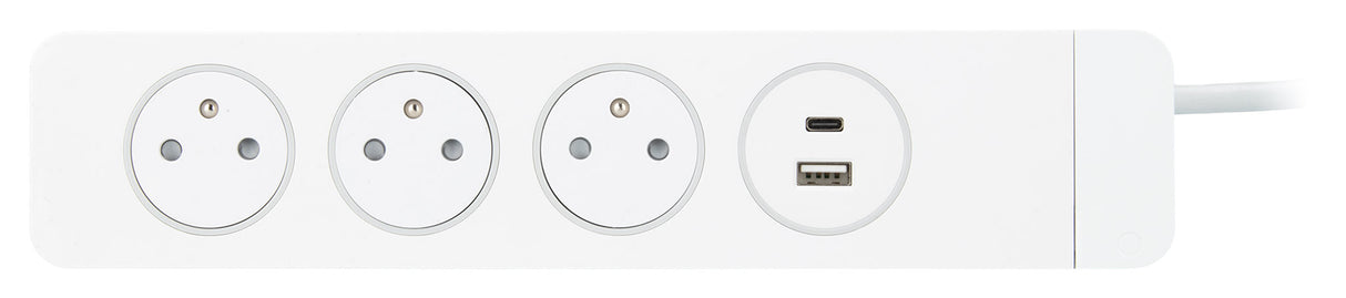 Multiprise 3/5 prises 16A 2P+T + 2USB - Easy Eject - Mantéa Otio