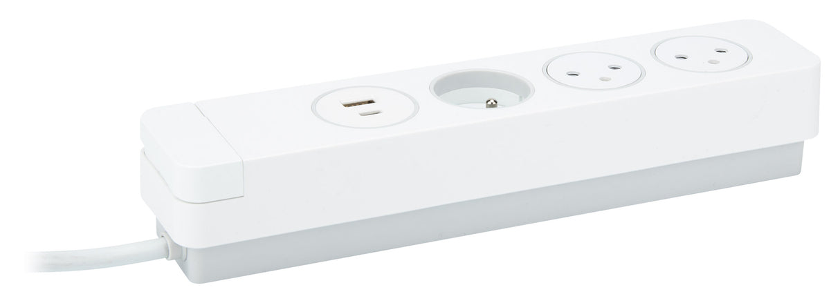 Multiprise 3/5 prises 16A 2P+T + 2USB - Easy Eject - Mantéa Otio