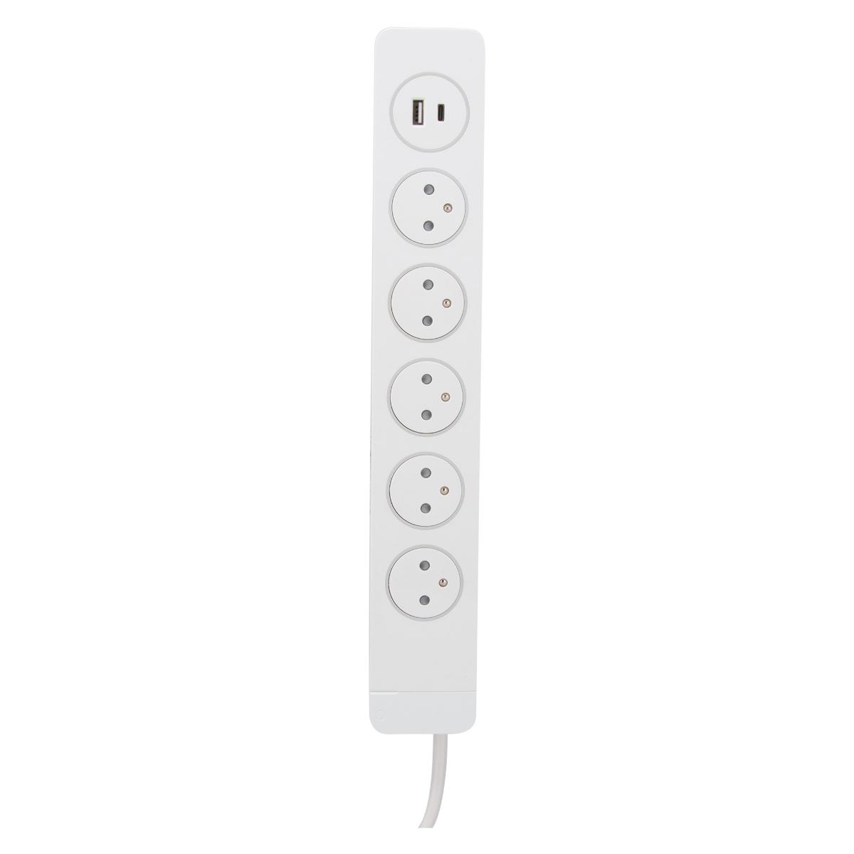Multiprise 3/5 prises 16A 2P+T + 2USB - Easy Eject - Mantéa Otio